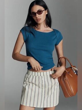 NWT Pilcro Short Sleeve Envelope Tee ~ Large Blue